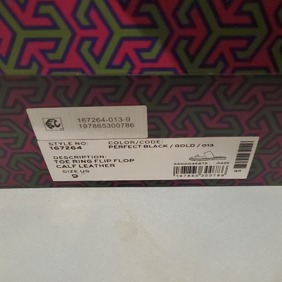 Tory Burch Black Sandals with Gold Accent - Picture 7 of 7